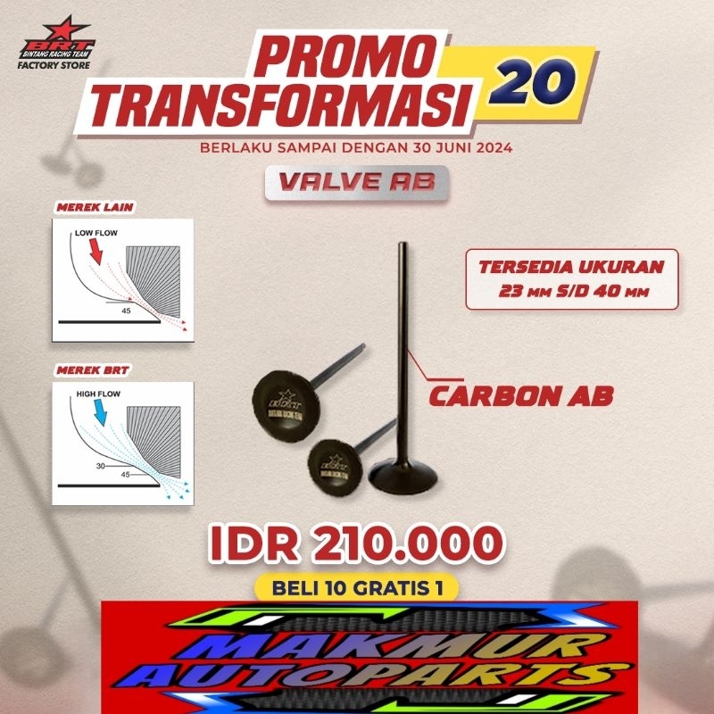 Promo Super Klep Carbon BRT batang 5mm - BINTANG RACING TEAM BRT
