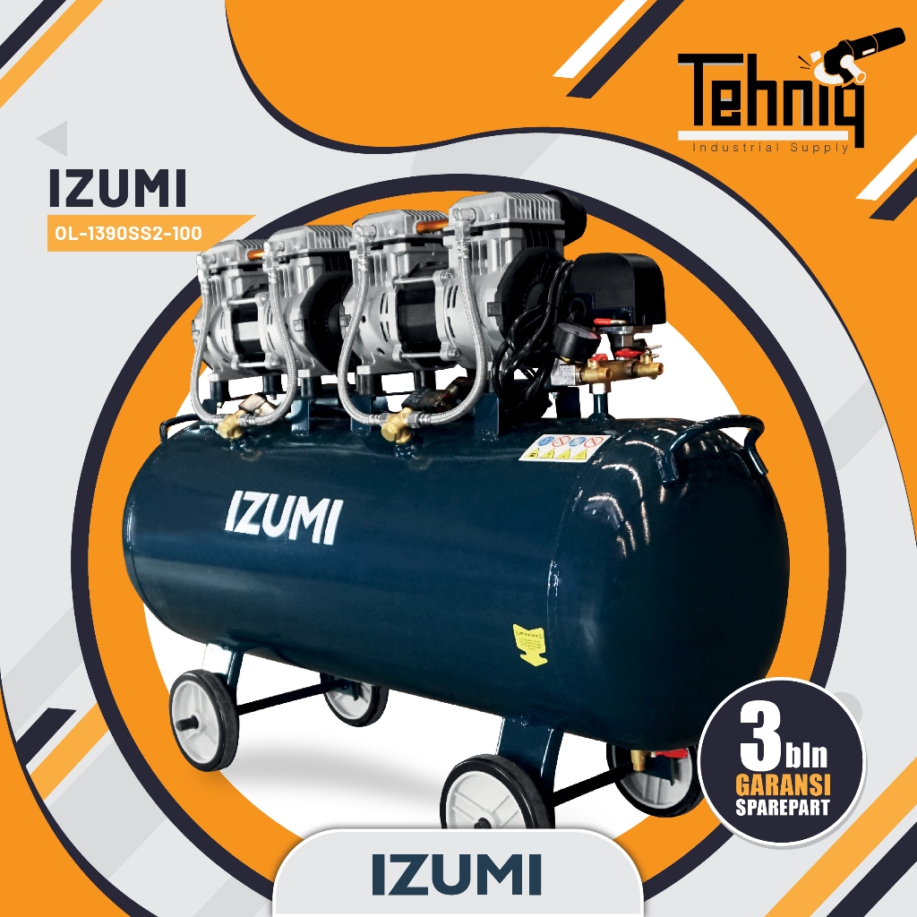 Nlg Izumi Ol 1390ss100 Kompresor Angin Listrik Oil Less Compressor