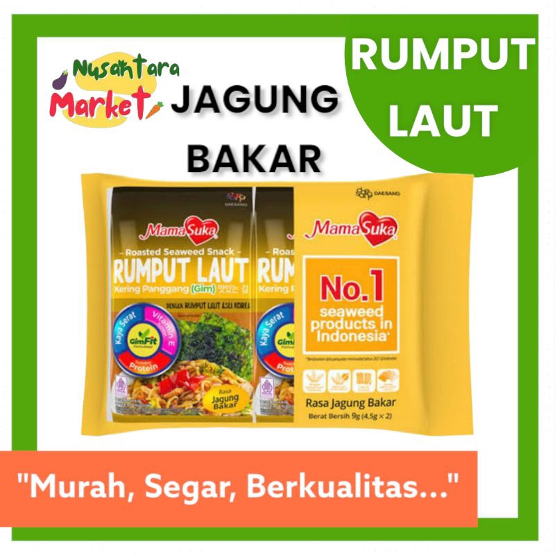 

GIM NORI RUMPUT LAUT JAGUNG BAKAR | 4.5GR | NUSANTARA MARKET