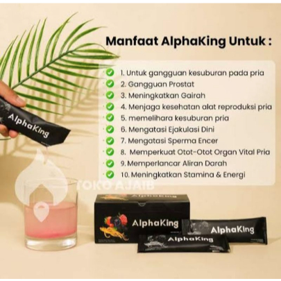 ALPHA KING (1 BOX) SERBUK HERBAL VITALITAS PRIA
