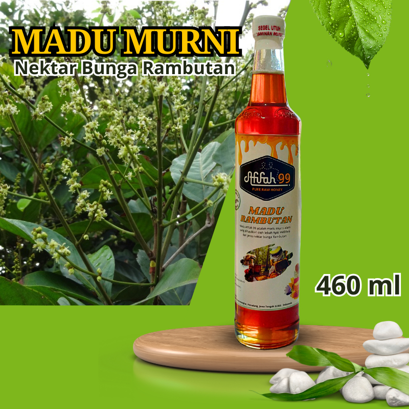 

Madu Murni Afifah 99 (460 ml) Madu Rambutan - Madu Asli Grade A 100% Alami Pure Natural Raw Honey