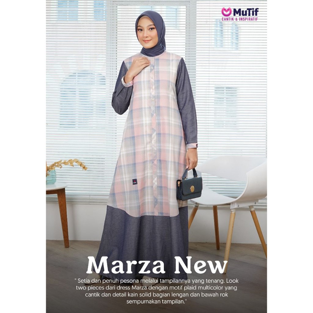 Gamis MUTIF MARZA PINK DENIM SL | Gamis Katun ORI MUTIF | COD