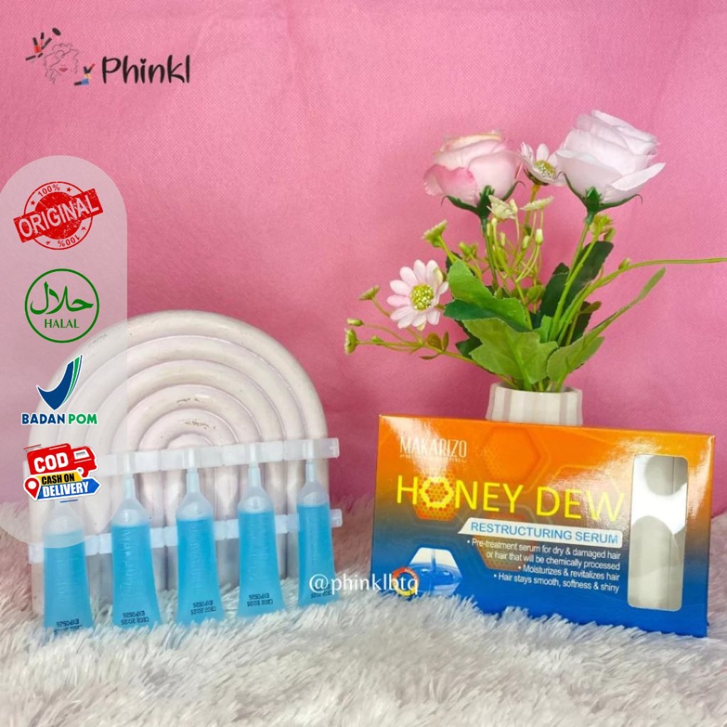 `ღ´ PHINKL `ღ´ MΛKΛЯIZӨ makarizo honey dew BIRU restructur serum vitamin rambut dipakai sebelum cato
