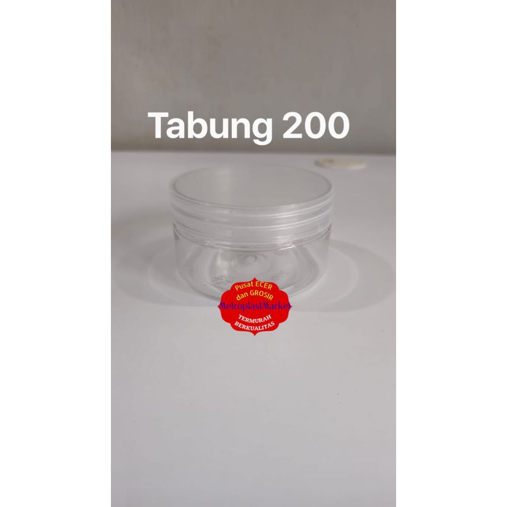 Toples Tabung 200 ml Toples silinder plastik 200 ml TEBAL