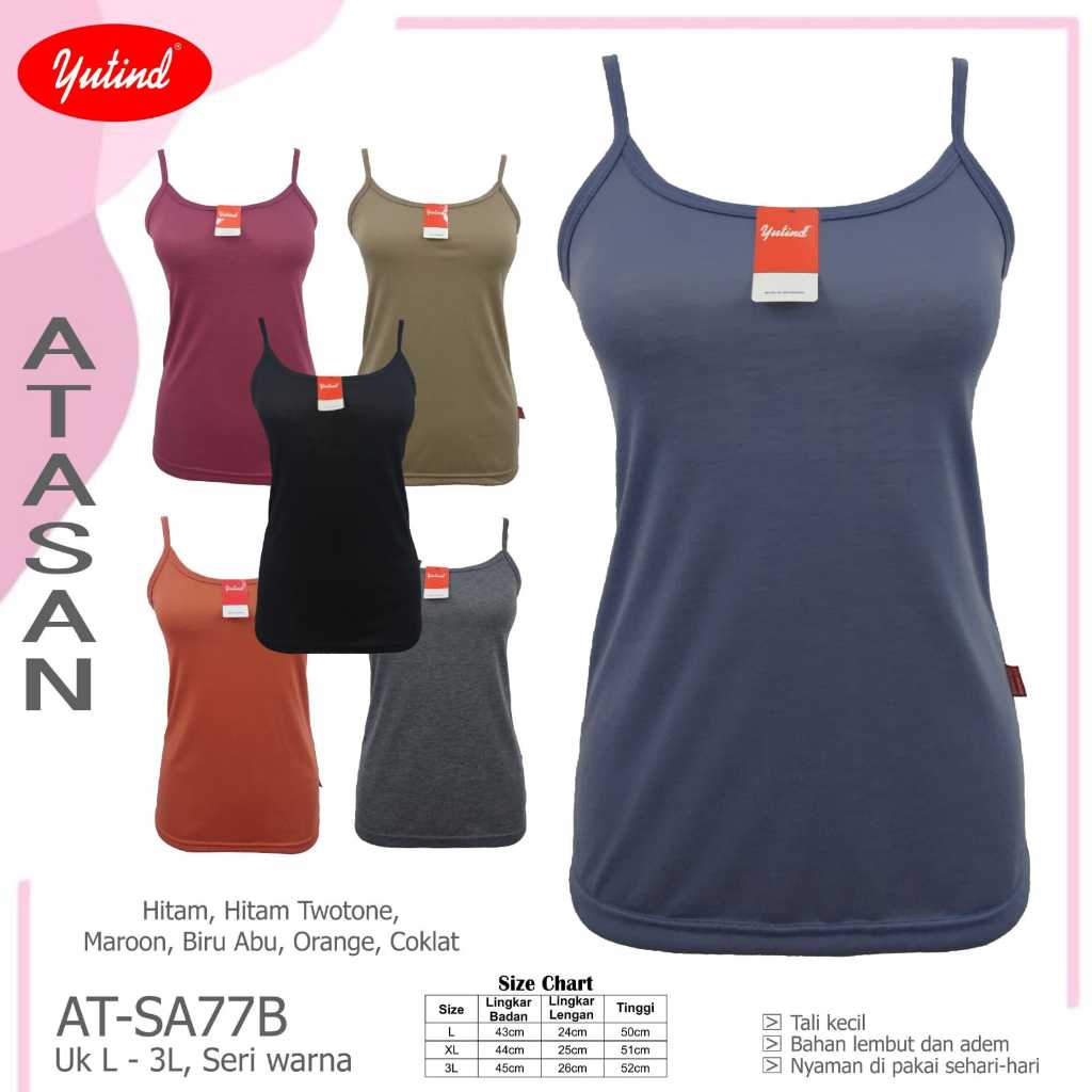 (GROSIR) SINGLET YUTIND TALI KECIL/TALI BESAR,AT SA 77/78,SINGLET WANITA DEWASA