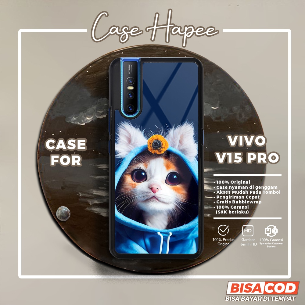 Case Vivo V15 Pro Casing Vivo V15 Pro [MEOW] Casehapee Case Glossy Case Aesthetic Custom Case Premiu