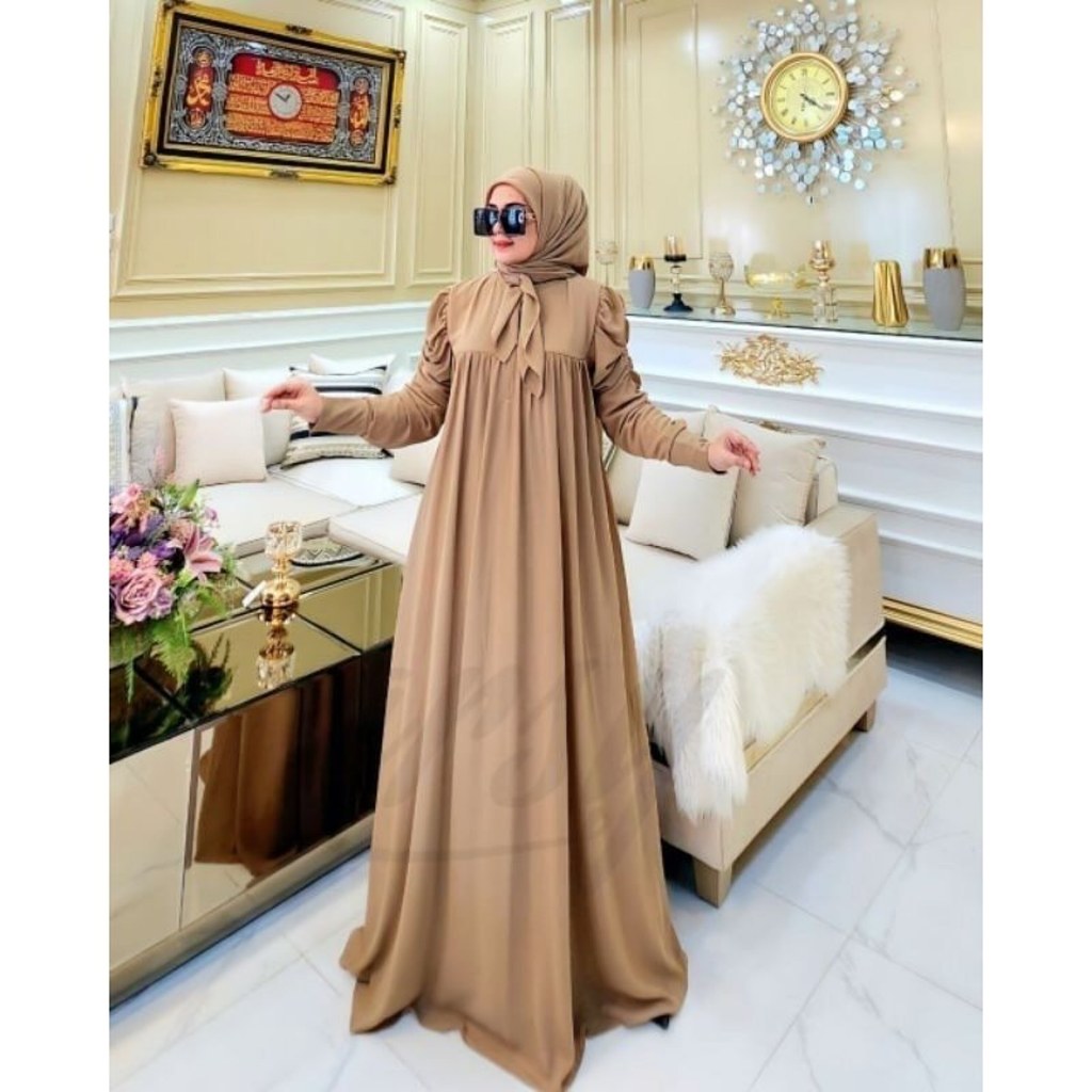 Asmara Baju Gamis Bahan Ceruty Jatuh Jumbo Wanita Terbaru 2024 Mewah Model Baru