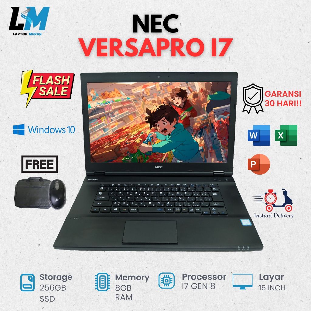 Laptop NEC Versapro Core I7 Gen 8 Ram 8gb Ssd 256gb Murah Bergaransi