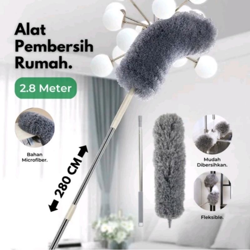 Kemoceng Teleskopik Microfiber / Kemoceng Tongkat Lipat / Kemoceng Panjang Microfiber