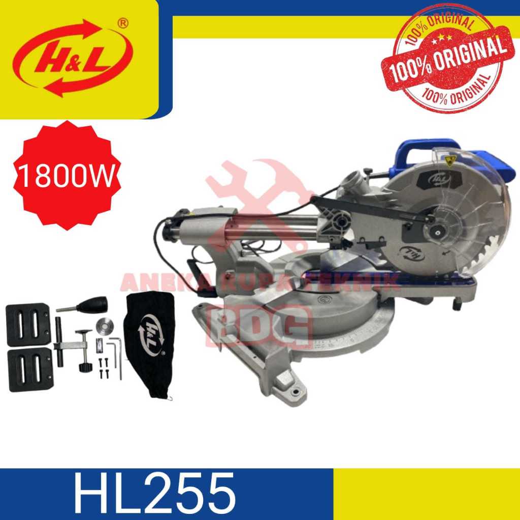 Miter Saw 10″ HL 255 Sliding Mesin Potong Alumunium
