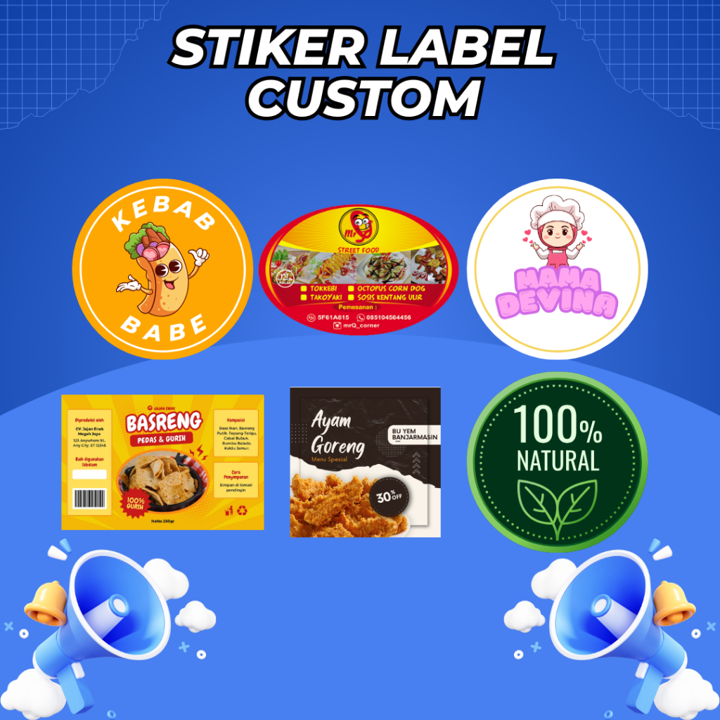 

Sticker Label Makanan Minuman Bahan Bontax, Desain Gratis