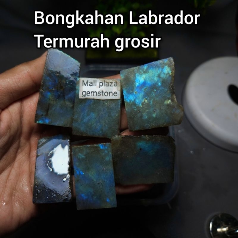 bahan batu labrador medium / bongkahan batu lablador / bahan batu akik labrador termurah / batu labr