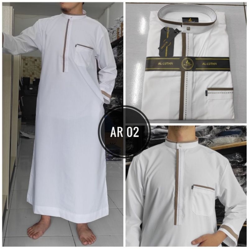 Gamis Premium Jubah Murah Al Luthfi Remaja Khusus Putih