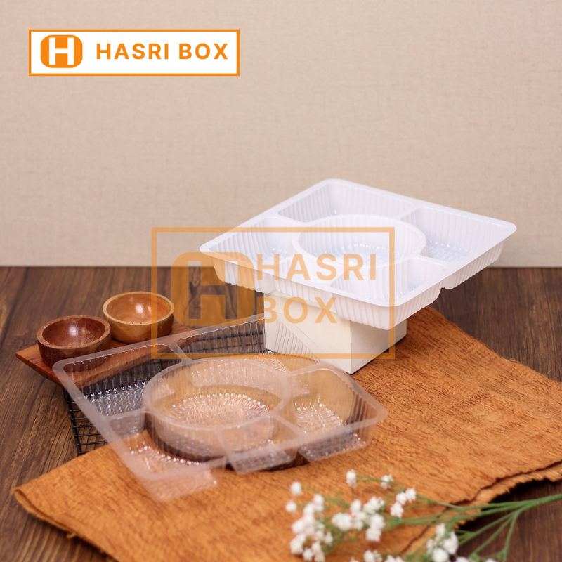 ( 25pcs ) Mika Dus Nasi 20x20 Tray Alas Mika Sayur Sekat 6 Box Makanan