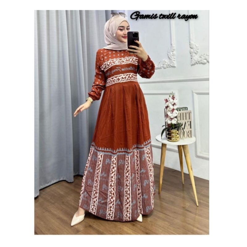 Gamis tuil rayon Dres Gamis Kekinian Gamis Muslimah Gamis murah