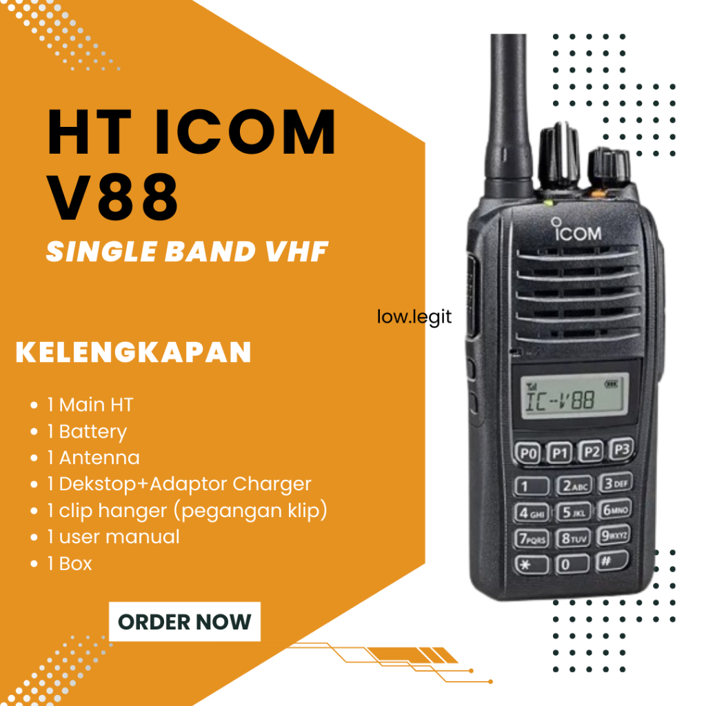 HT IC V88 Murah Single Band Icom IC-V88 VHF Handy Talkie Bergaransi