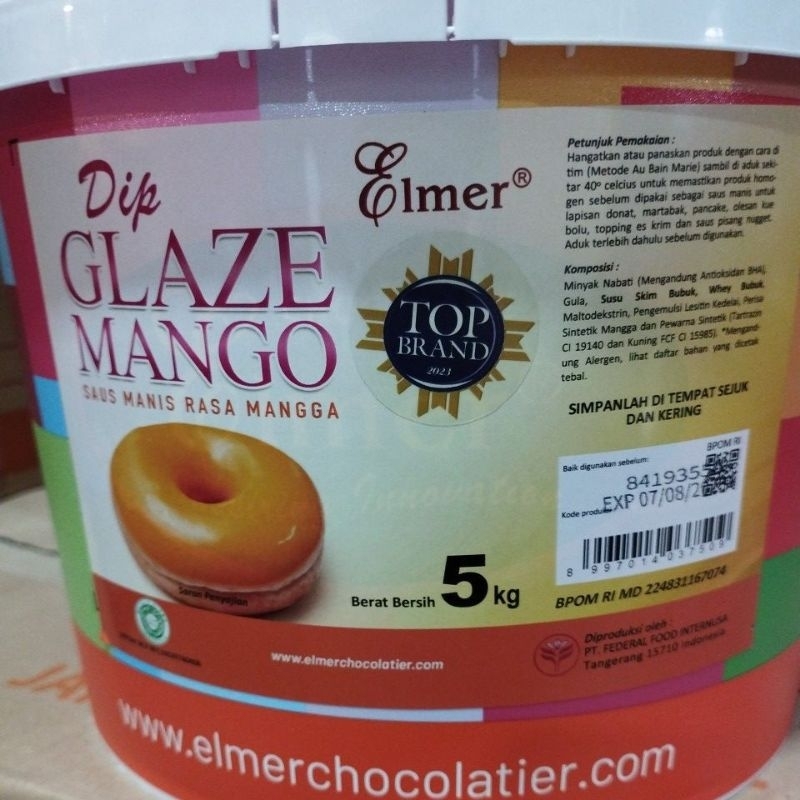 

Elmer Dip Glaze Mango 5 Kg / Elmer Mangga