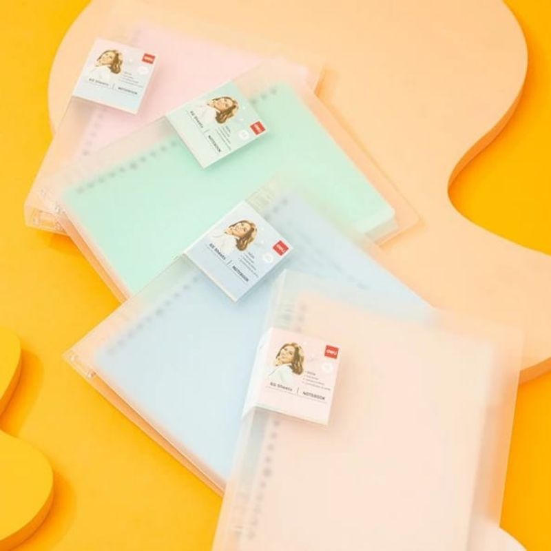 

ATK-POINT | DELI X AGNES MO Binder B5/A5 Notebook 60 lembar N035 / loose leaf binder deli morandi colors