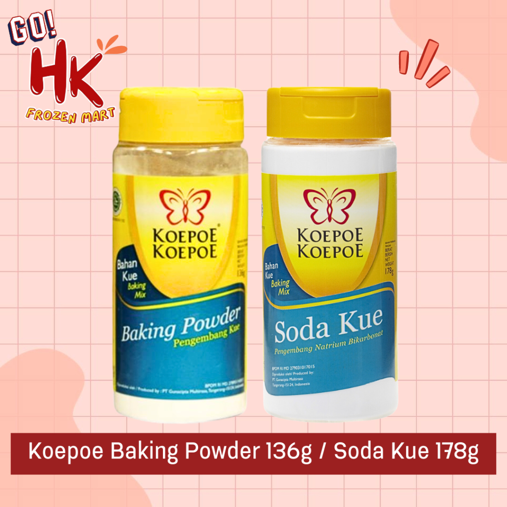 

Koepoe Kupu Baking Powder 136g / Soda Kue 178gr | bahan pengembang kue HK FROZEN