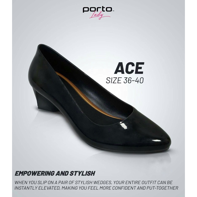 SEPATU KARET HAK TINGGI WANITA PORTO ACE