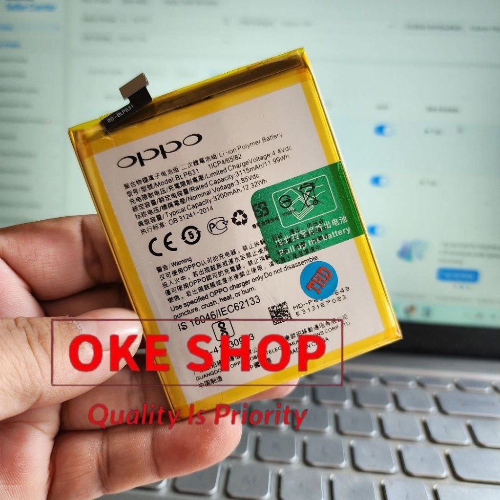 Baterai OPPO F5 Youth CPH1725 Model BLP631 Original Batre Batrai Battery Tanam Opo F5 youth