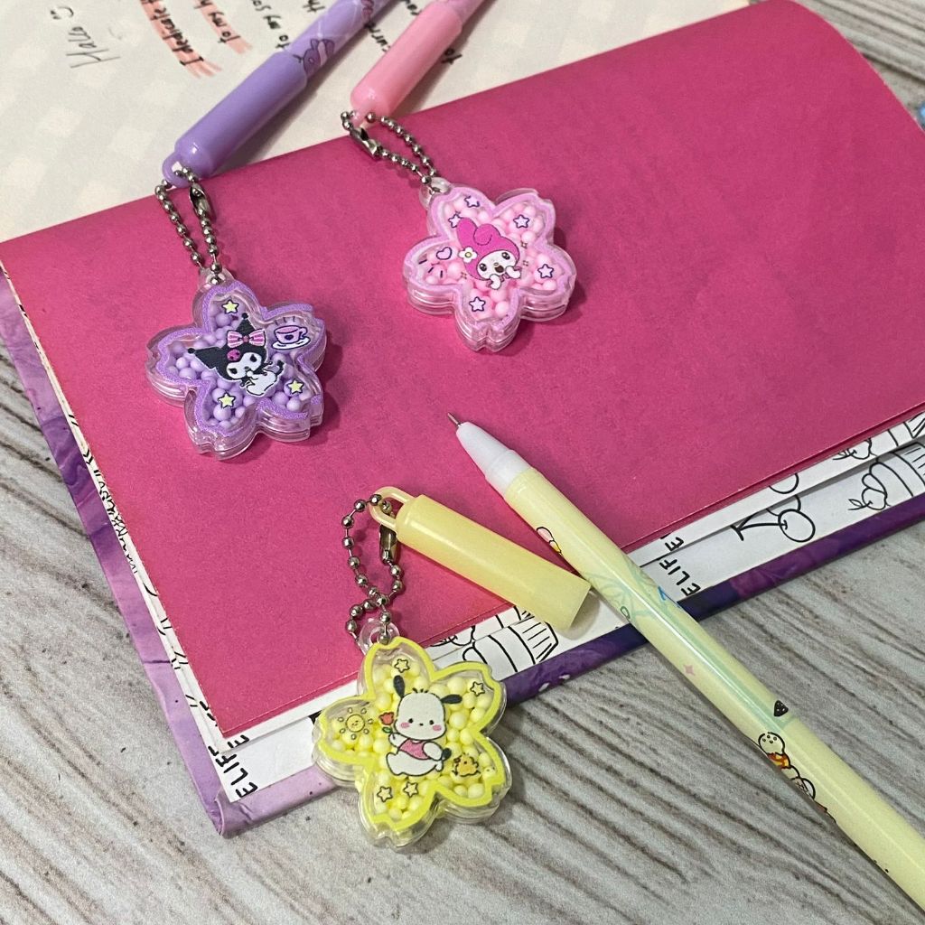 

Pulpen GEL KARAKTER SANRIO MOTIF GANTUNGAN Marble Tinta Gel Hitam 0.5 mm PG 1308 - bolpoint elastis unik aesthetic korea viral 1 pack alat tulis lucu sovenir hadiah