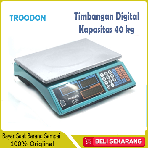 TERLARIS Timbangan Laundy Timbangan Buah Digital 40kg/timbangan sayur/sembako/TROODON 40 KG