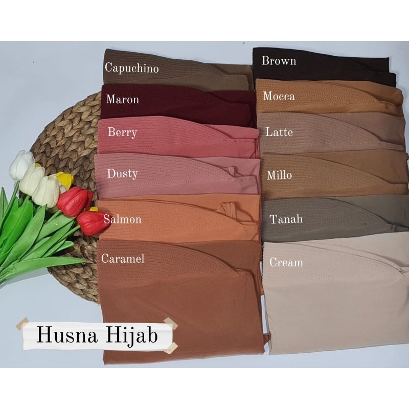 Jilbab Khimar Instan Simple Bergo Oval Husna Ori Husna Terlaris