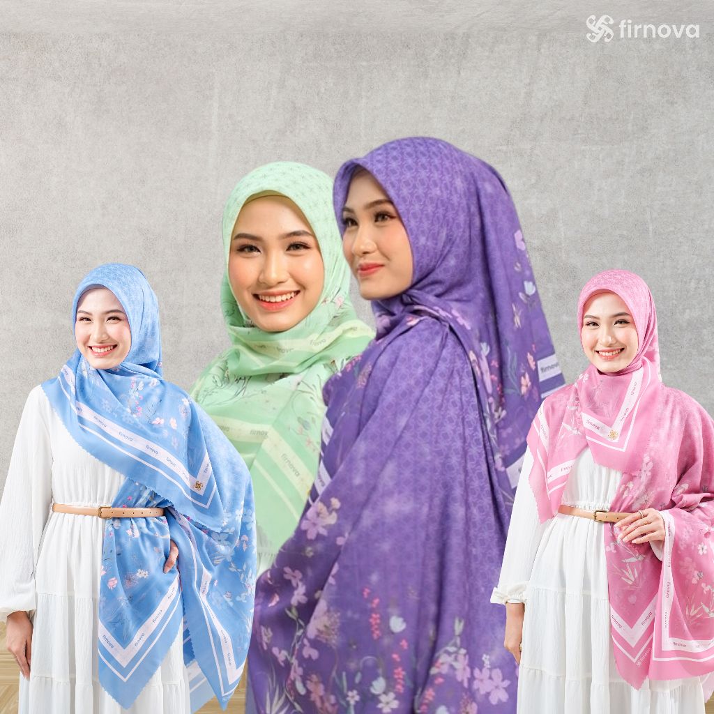 FIRNOVA HIJAB Kerudung Segi Empat Hijab Square Scarf Voal Turkey Ultrafine Jilbab Printing Sublim Pr