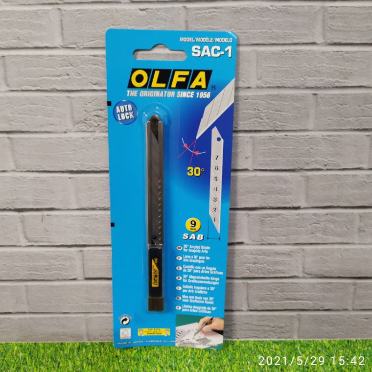 

KODE F57B OLFA Pisau Grafik 9mm SAC1 Graphic Cutter 3 Degree KnIife Original