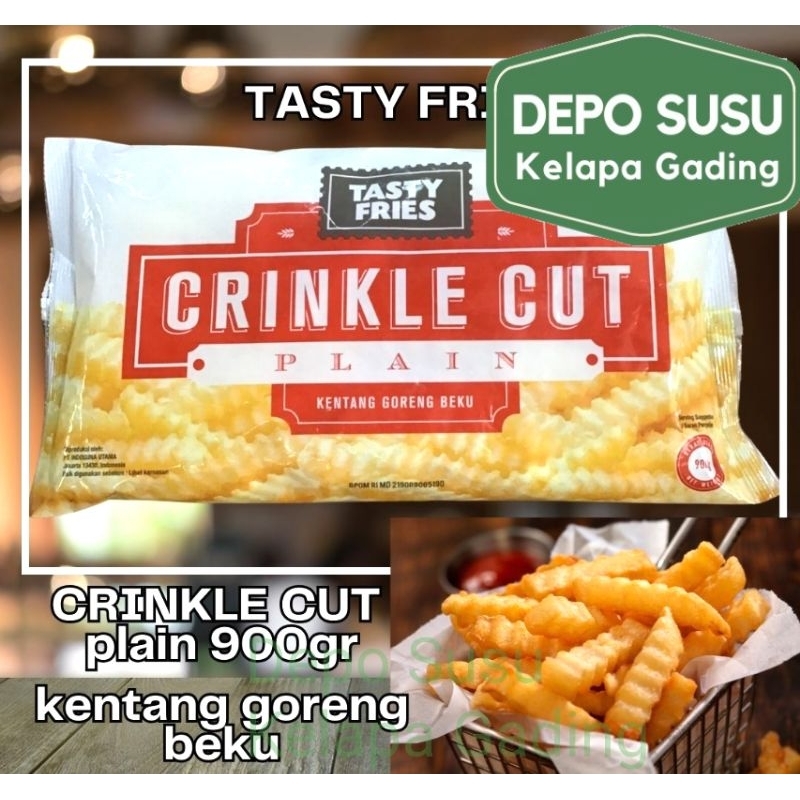 

Tasty Fries 900gr Shoestring Crinkle Cut Straight Plain | Batter Coated | Kentang Goreng Beku | Frozen Food | 900 gram gr BPOM French