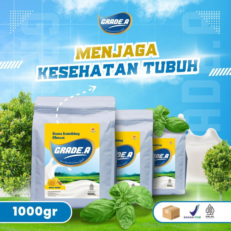 

SUSU KAMBING ETAWA GRADE.A BUBUK UKURAN 1000GR/500GR/200GR RASA MADU