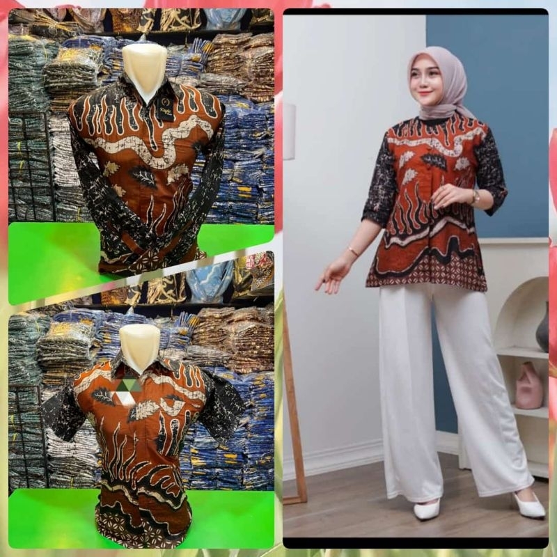 kemeja batik couple blus