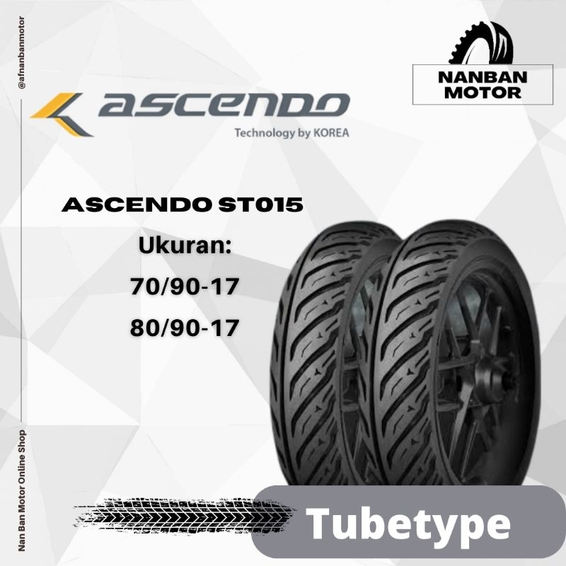 BAN MOTOR ASCENDO NONTUBELESS BLACK DIAMOND ST015 TUBETYPE