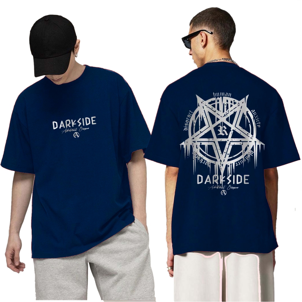 Baju Kaos Tshirt Atasan Distro Pria terbaru Motif Bintang Navy Tulisan Bergambar Couple Unisex Trend