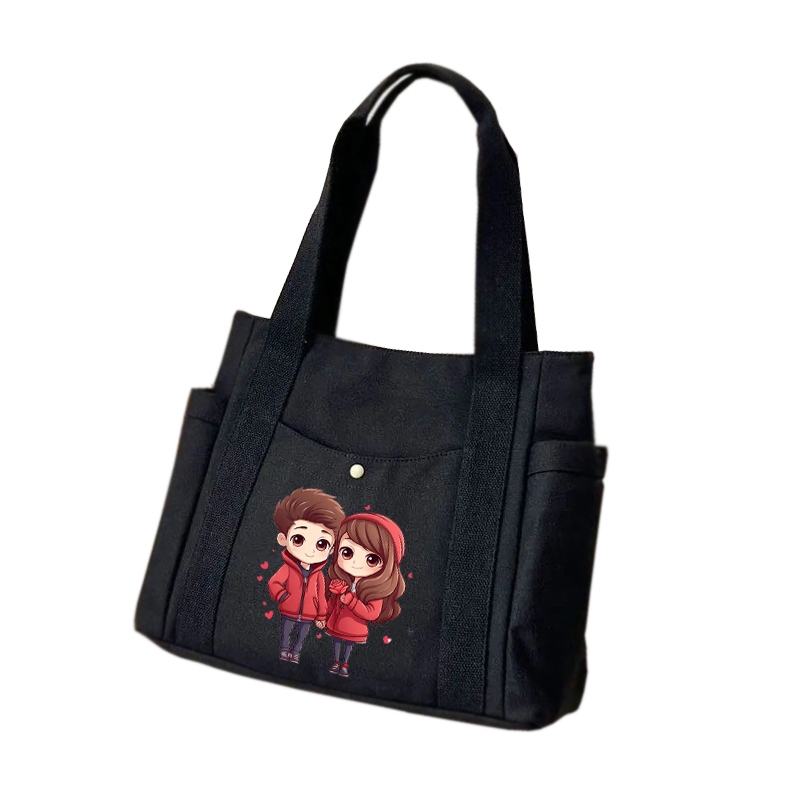 Totebag Tas Selempang Kanvas Dewasa Karakter Sweet Couple Kasual