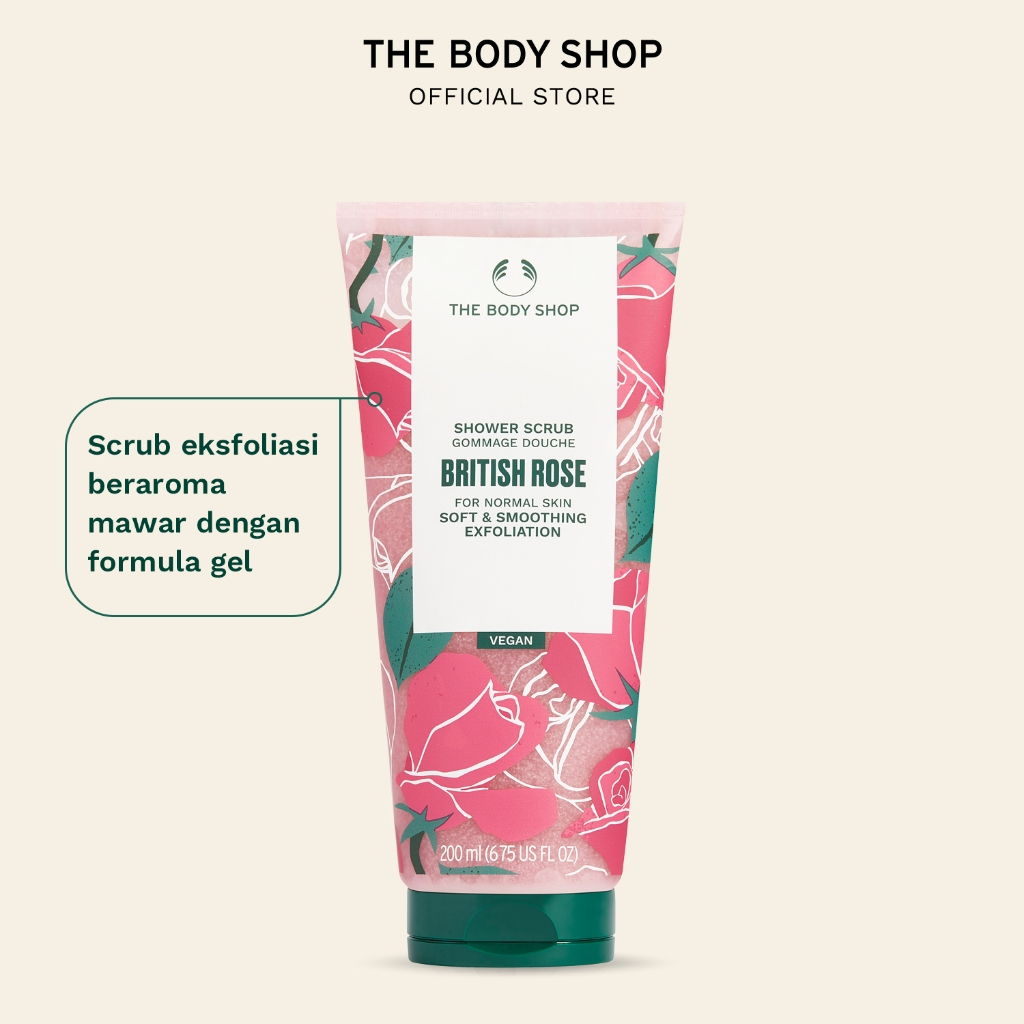 The Body Shop British Rose Shower Scrub 200ml