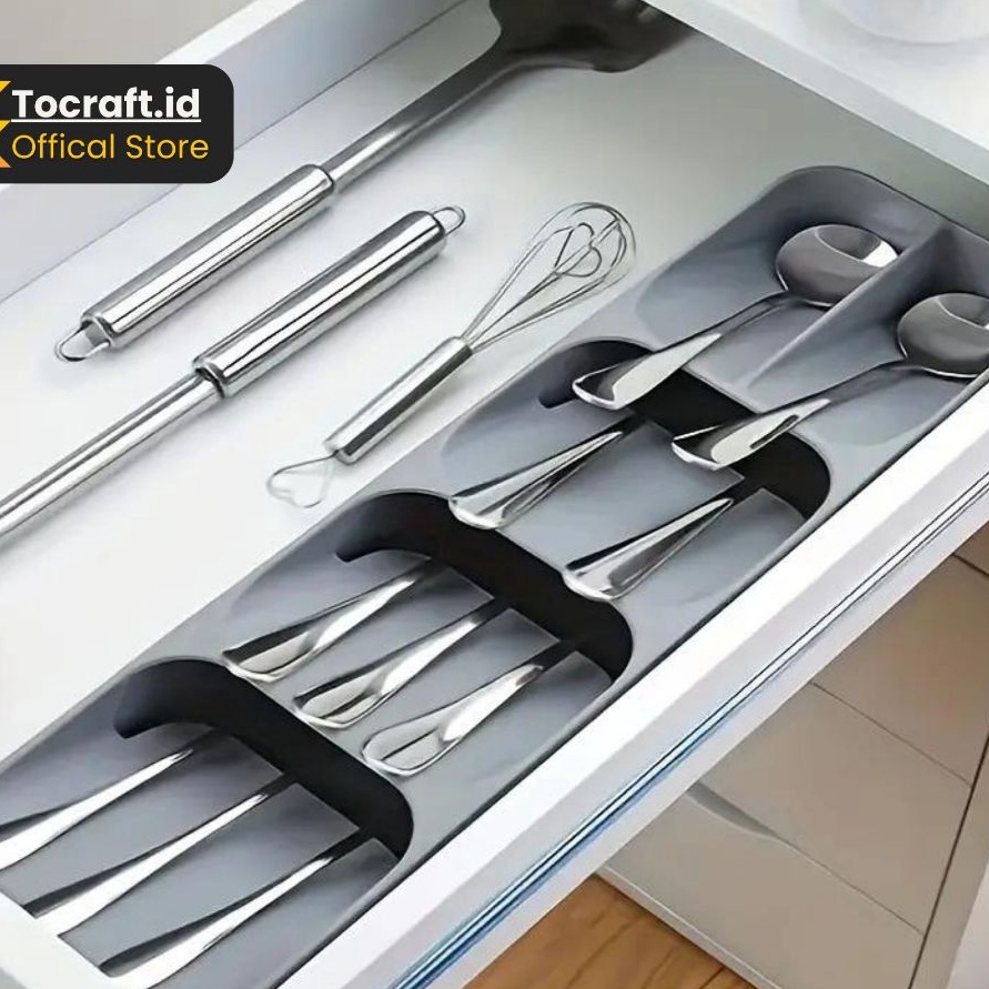 KF7 TCID Tempat Sendok Gau Peralatan Makan Dapur Rak Laci Kitchen Set Bawah