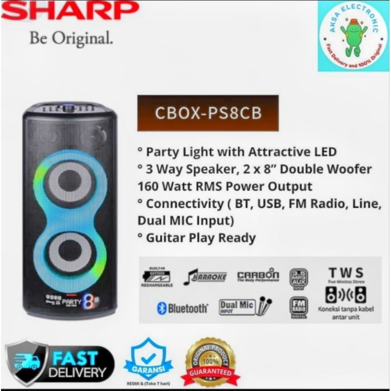 SPEAKER AKTIF SHARP MODEL BARU CBOX-PS8CB