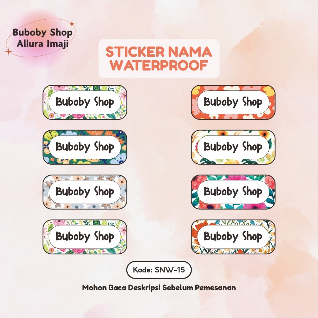 

Sticker Nama Waterproof SNW-15