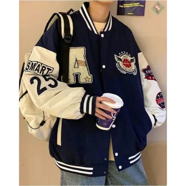 Jaket Varsity Anak Model Kancing Jaket Baseball Bahan Fleece INISIAL A TERBARU Fashion Terkini Model