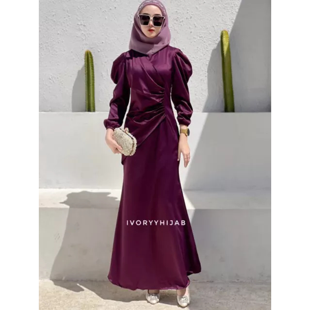 Fayra Dress - Dress Satin Silk Gamis Kondangan Dress Kekinian Dress Satin Silk