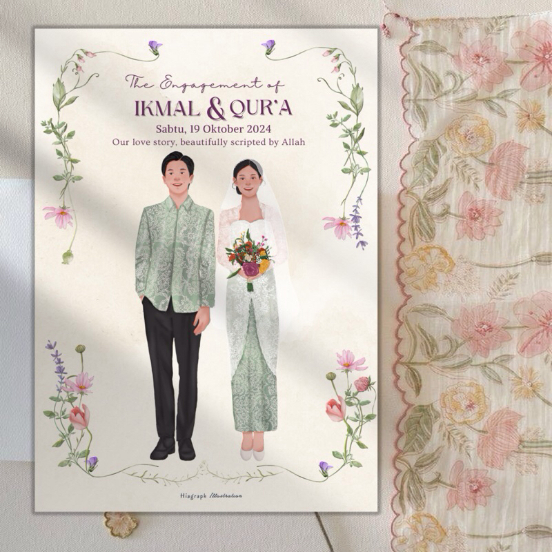 Jasa Attire Guide Card Bridesmaid/ Groomsman/Engagment/Wedding [2 FIGURE]