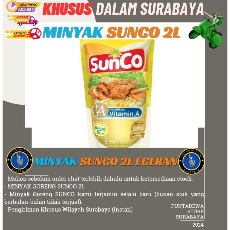 

Minyak Goreng Sunco 2l | MINYAK GORENG SUNCO 2L MURAH pengiriman Instan (Surabaya)