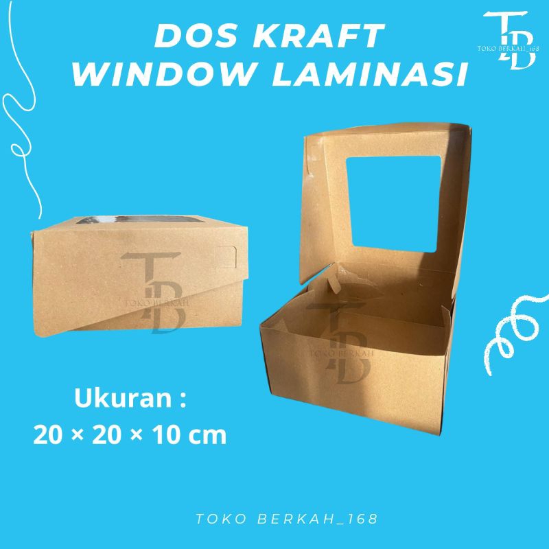 

(ISI 5 PCS) DOS / DUS KRAFT WINDOW LAMINASI UKURAN 20×20×10 CM / KARTON BOX HAMPERS BAHAN KRAFT