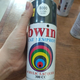 Cat Semprot BWIN clear doff 300cc / cat semprot acrylic BWIN putih 300cc ( CAT SEMPROT WARNA CLEAR D