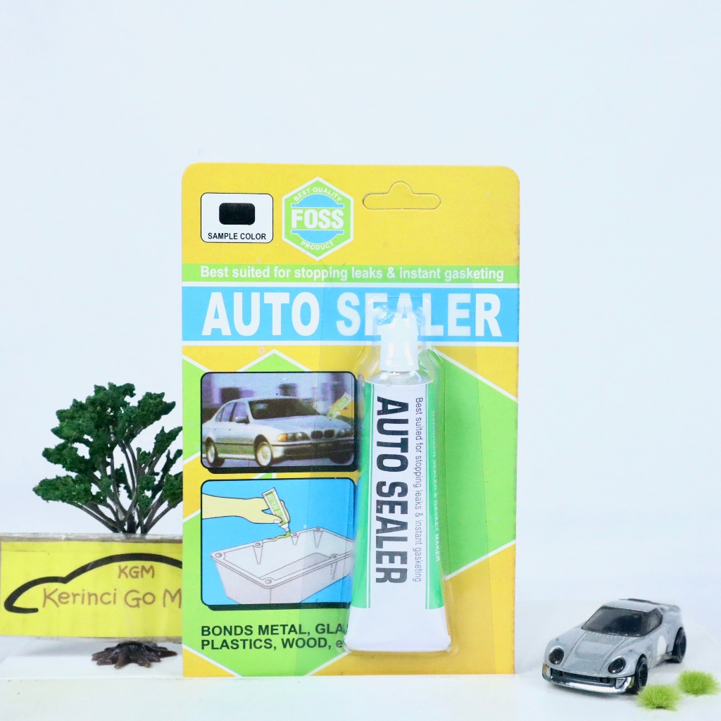 Foss Hitam 30gr Auto Sealer Lem Gasket Perekat Besi Plastik Kaca Kayu High Temperatur