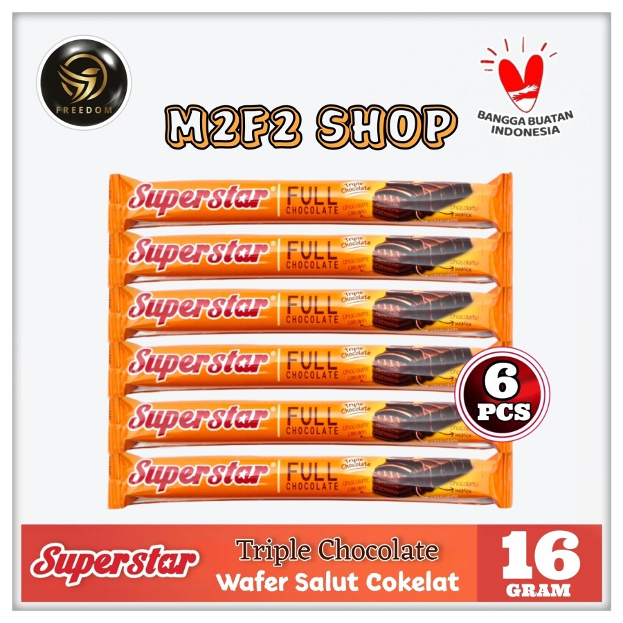 

Wafer Superstar Triple Chocolate | Cokelat - 16 gr (Kemasan 6 Pcs)