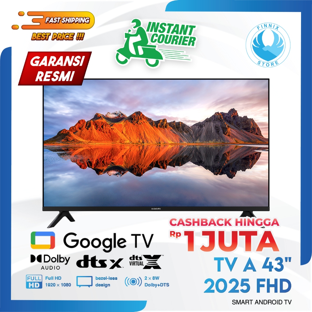 Xiaomi Mi Google TV 43" Inch A 2025 FHD 60Hz HDMI Dolby Smart Android TV - Garansi Resmi