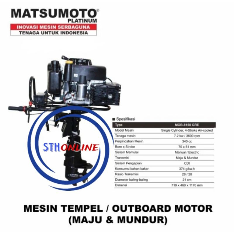 MESIN TEMPEL PERAHU OUTBOAR MATSUMOTO MOB-8150